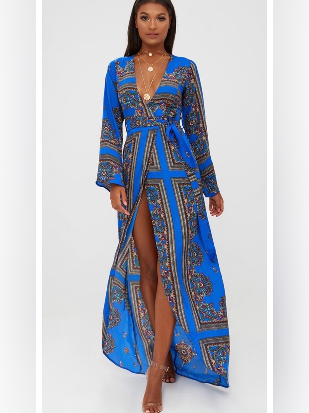 PLT Cobalt Kimono Maxi Dress.